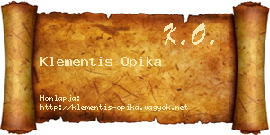 Klementis Opika névjegykártya